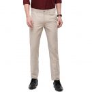 Linen Club Studio Men's Linen Natural Solid Mid-Rise Slim Fit Trouser