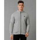Cavallo By Linen Club Men's Knitted Cotton Linen Grey Solid Sporty Biker Jacket