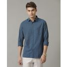 Cavallo By Linen Club Men's Blue Striped Contemporary Fit Full Sleeve Casual Shirt