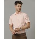 Cavallo By Linen Club Men's Pink Solid Contemporary Fit Half Sleeve Casual Shirt
