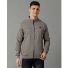 Cavallo By Linen Club Men's Knitted Cotton Linen Grey Solid Sporty Biker Jacket
