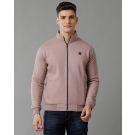 Cavallo By Linen Club Men's Knitted Cotton Linen PEACH Solid Sporty Knit Jacket
