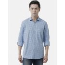 Cavallo By Linen Club Men's Cotton Linen ORANGE Printed Regular Fit Full Sleeve Casual Shirt