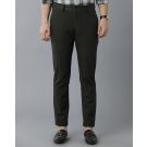 Cavallo By Linen Club Men's Cotton Linen Green Checks Mid-Rise Slim Fit Trouser