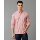 Cavallo By Linen Club Men's Cotton Linen Peach Solid Slim Fit Full Sleeve Smart Casual Shirt
