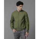Linen Club Green Solid Full Sleeve All Season Linen Jacket for Men
