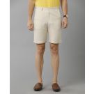 Linen Club Studio Men's Linen Beige Solid Slim Fit Shorts