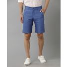 Linen Club Studio Men's Linen Blue Solid Slim Fit Shorts