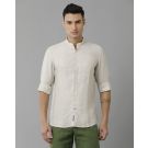 Linen Club Studio Men's Pure Linen Beige Solid Regular Fit Full Sleeve Casual Shirt