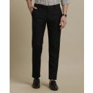 Linen Club Black Solid  Casual Trouser for men
