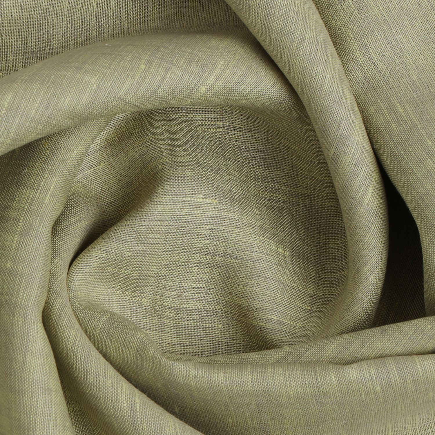 Linen Club Studio Pure Linen Green Solid Shirting Fabric