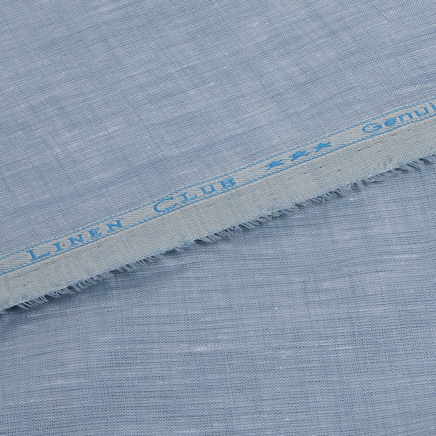 Linen Club Studio Pure Linen Blue Solid Shirting Fabric