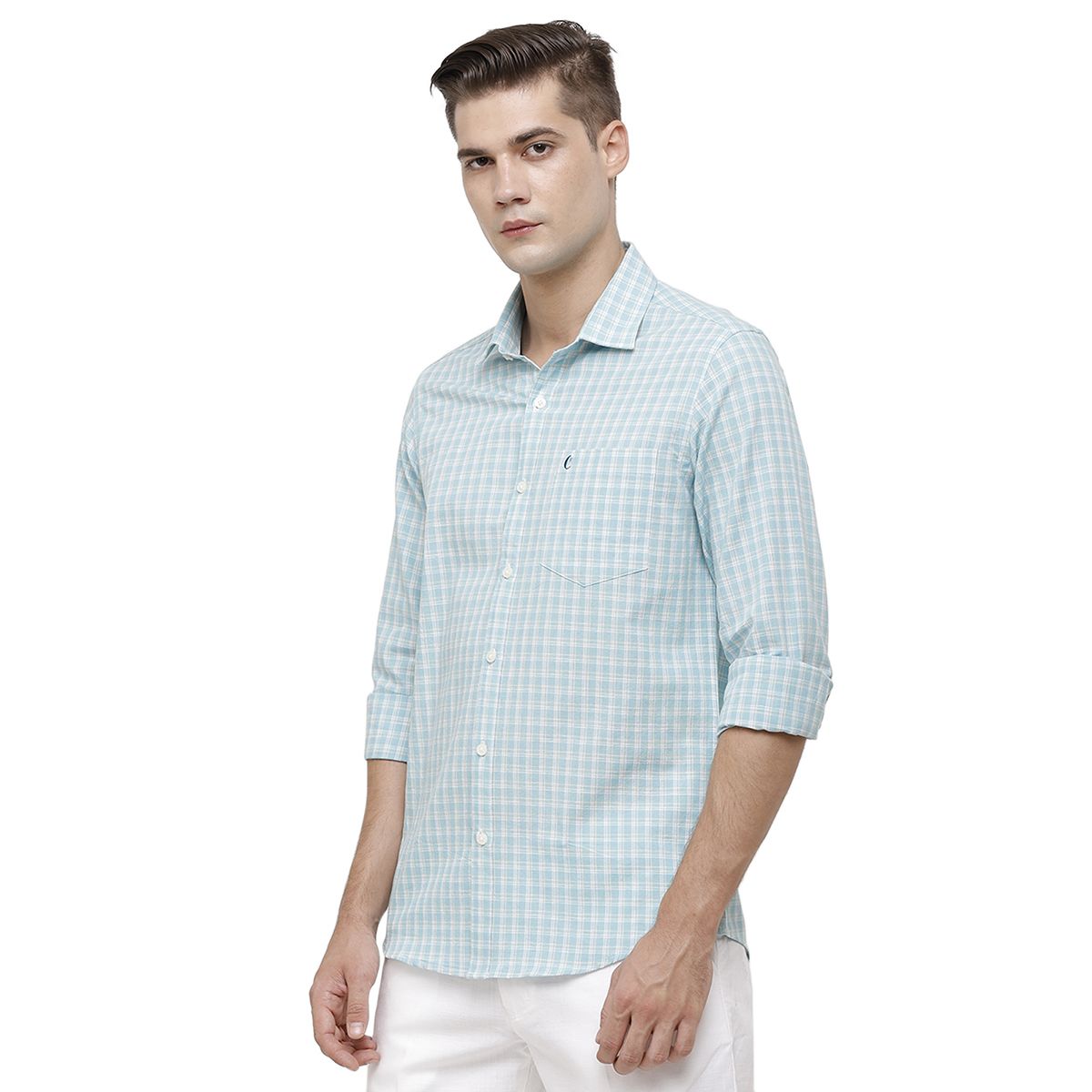 Blue Checked Shirt - Cavallo Studio by Linen Club