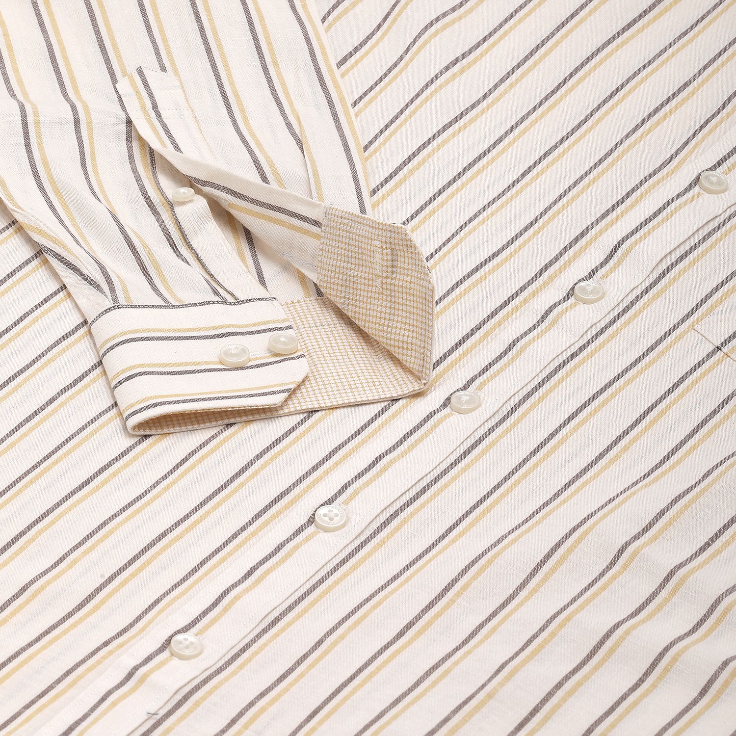 White Striped Shirt - Cavallo Studio by Linen Club