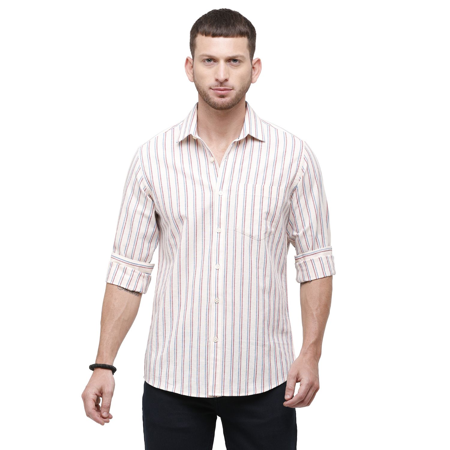 White Striped Shirt - Cavallo Studio by Linen Club