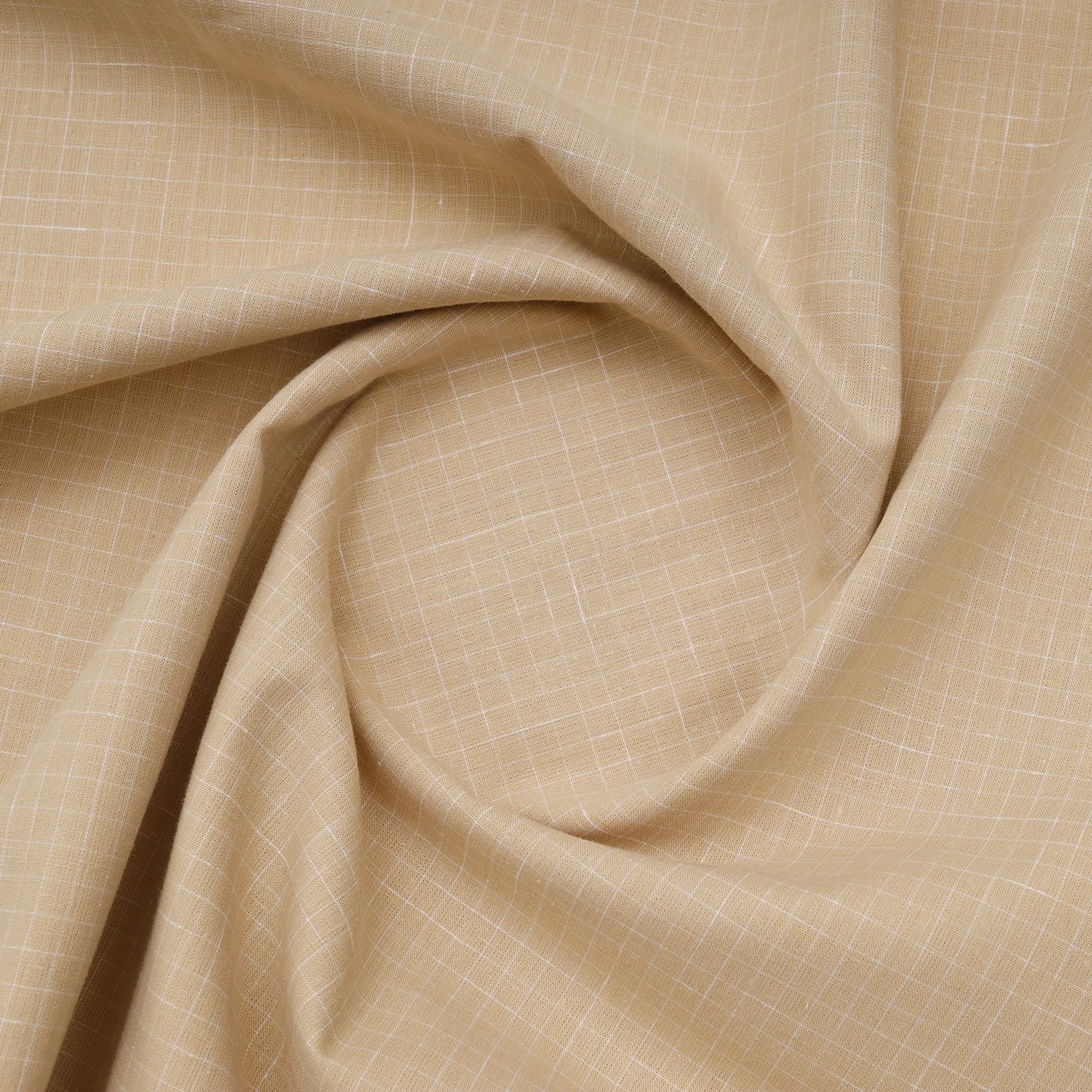 Cavallo By Linen Club Peach Check Shirt Fabric