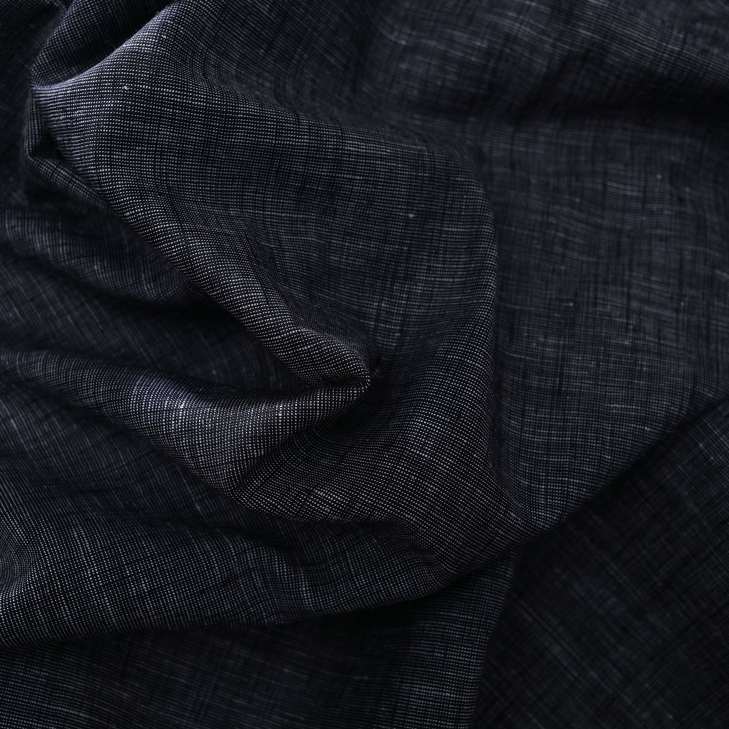Black Linen Fabric/ Softened Linen/ Fabric by Half Yard/ Baltic Linen/
