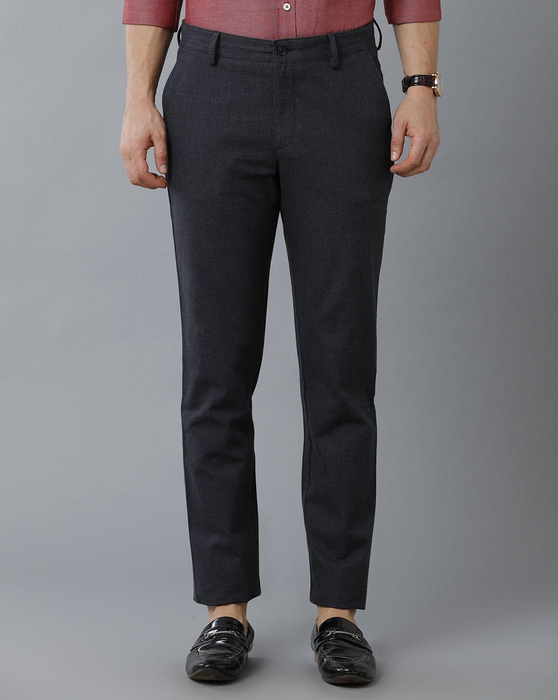 Peter England Elite Formal Trousers  Buy Peter England Elite Mens Black  Solid Slim Fit Formal Trouser Online  Nykaa Fashion