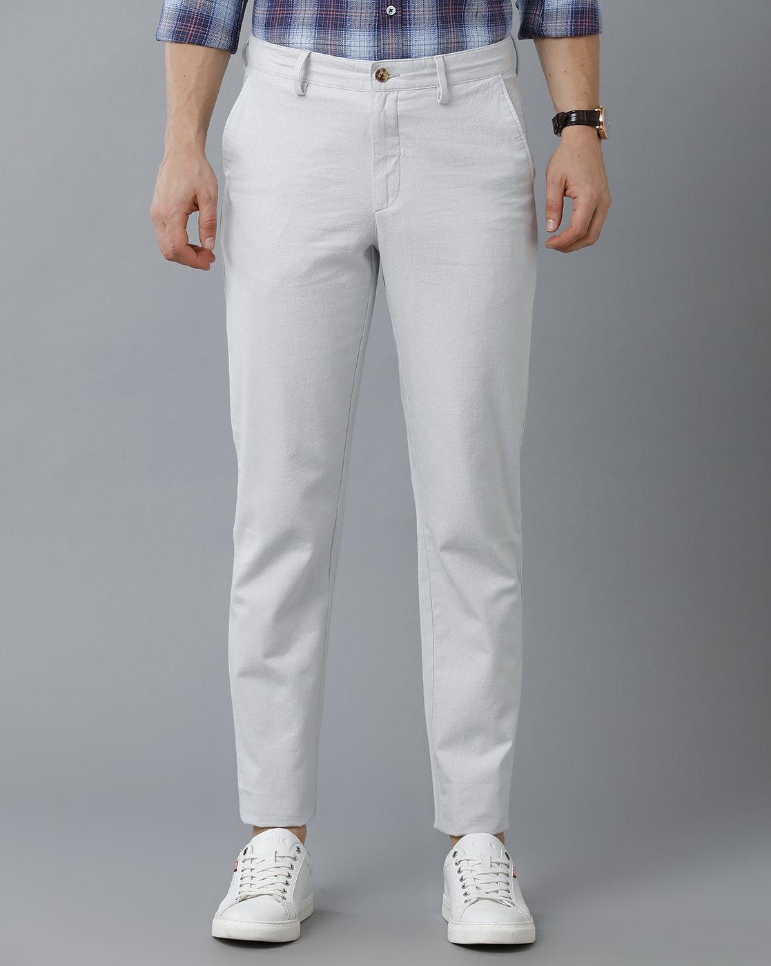 Relaxed Fit Trousers  White  Men  HM IN