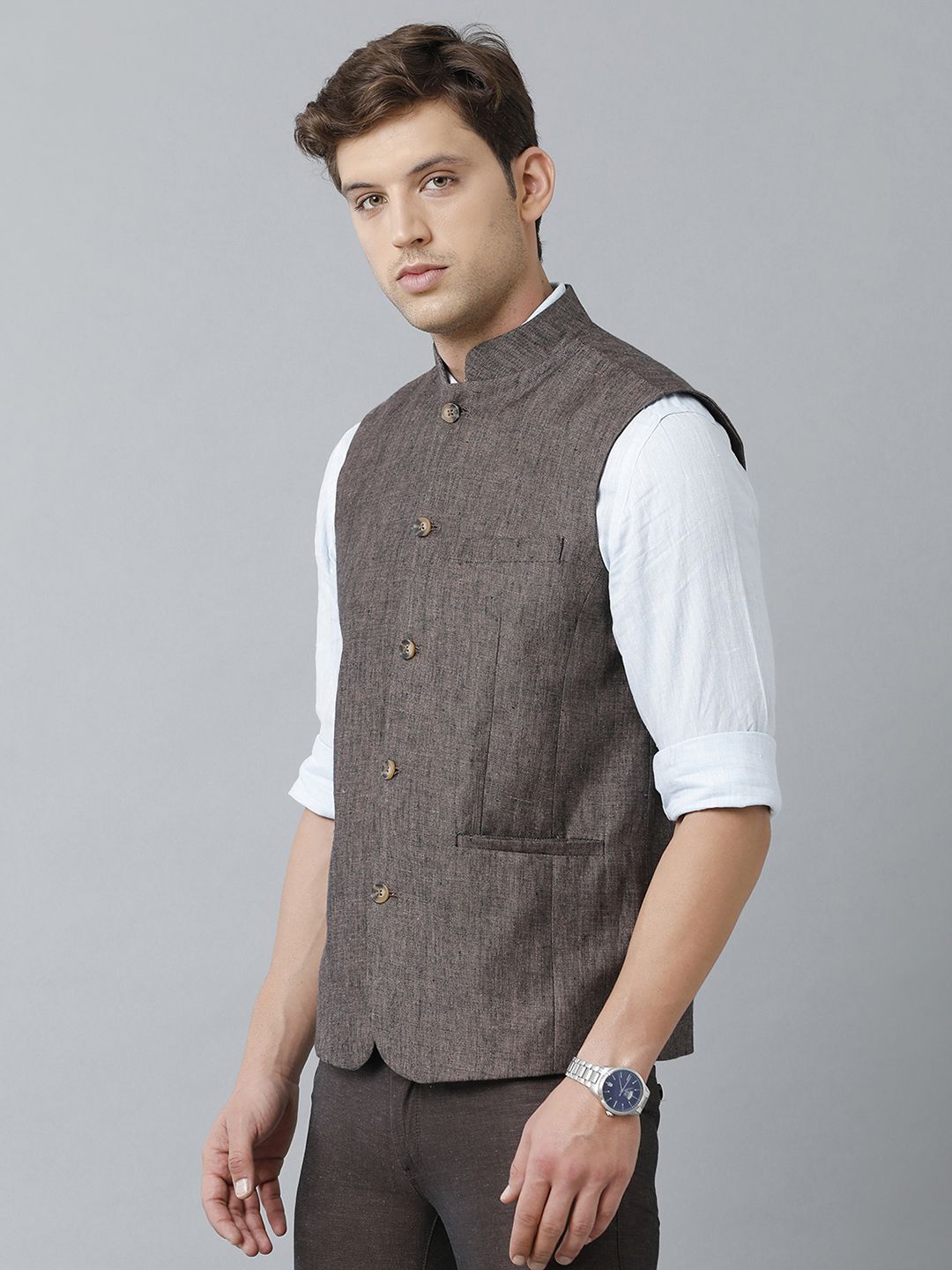 Linen club cheap nehru jacket