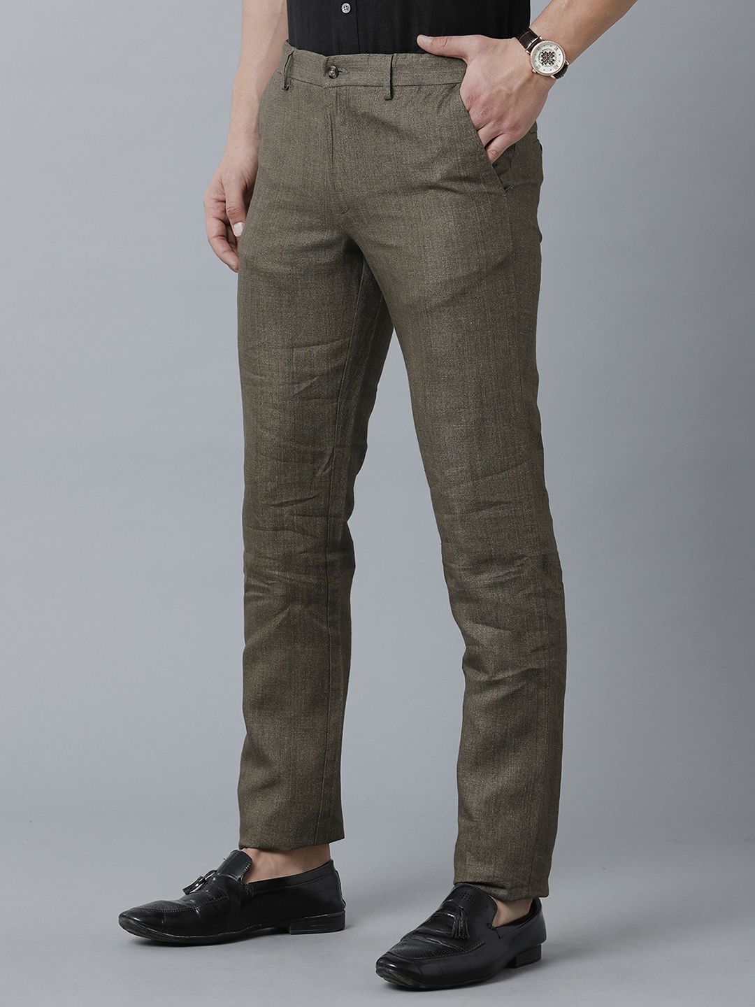 Buy Men Navy Check Slim Fit Formal Trousers Online  610193  Peter England