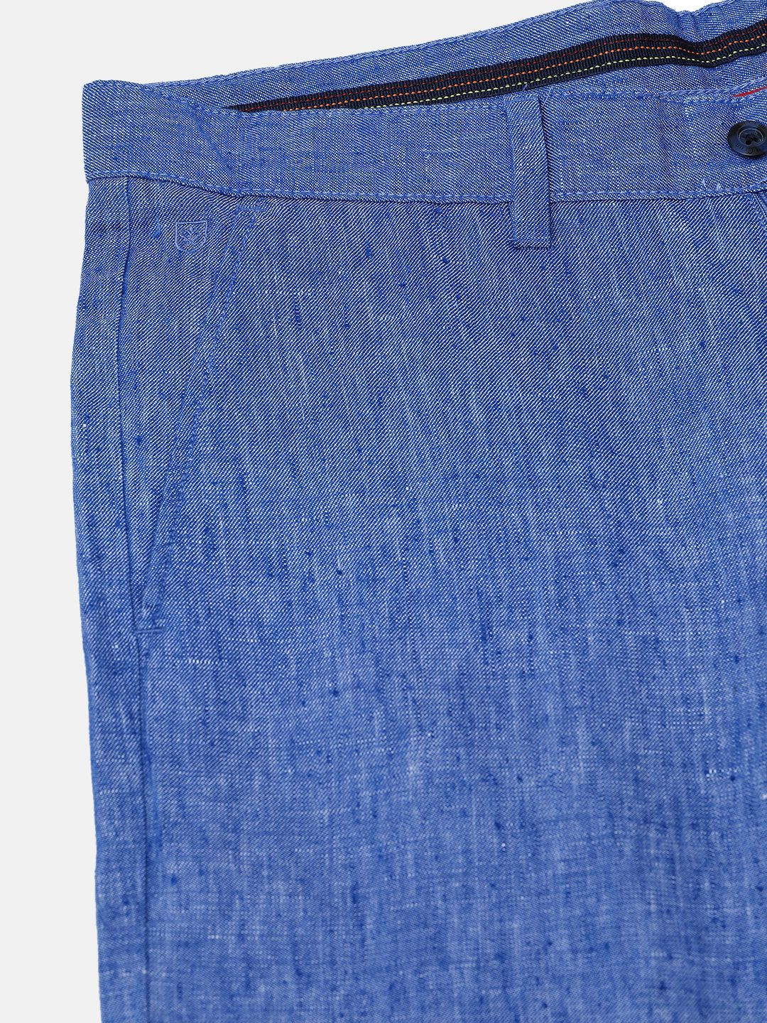 Buy Light Blue Linen Elasticated Wide Leg Formal Trouser Online   FableStreet