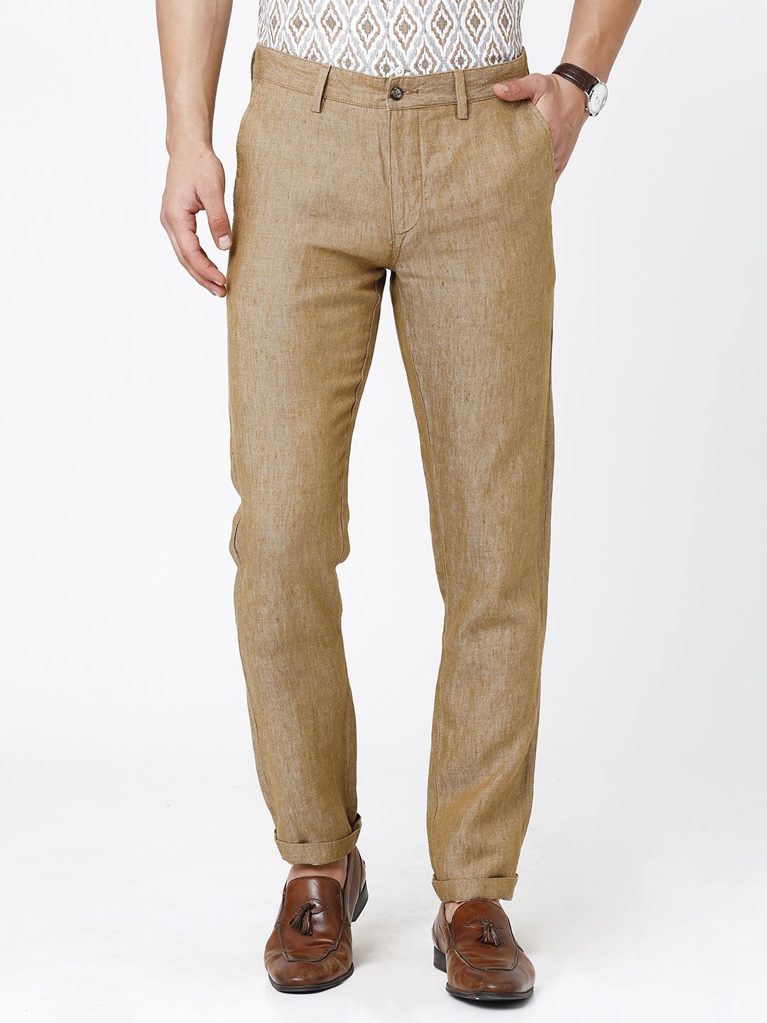 Buy Tommy Hilfiger Men Brown Mid Rise Solid Smart Casual Trousers   NNNOWcom