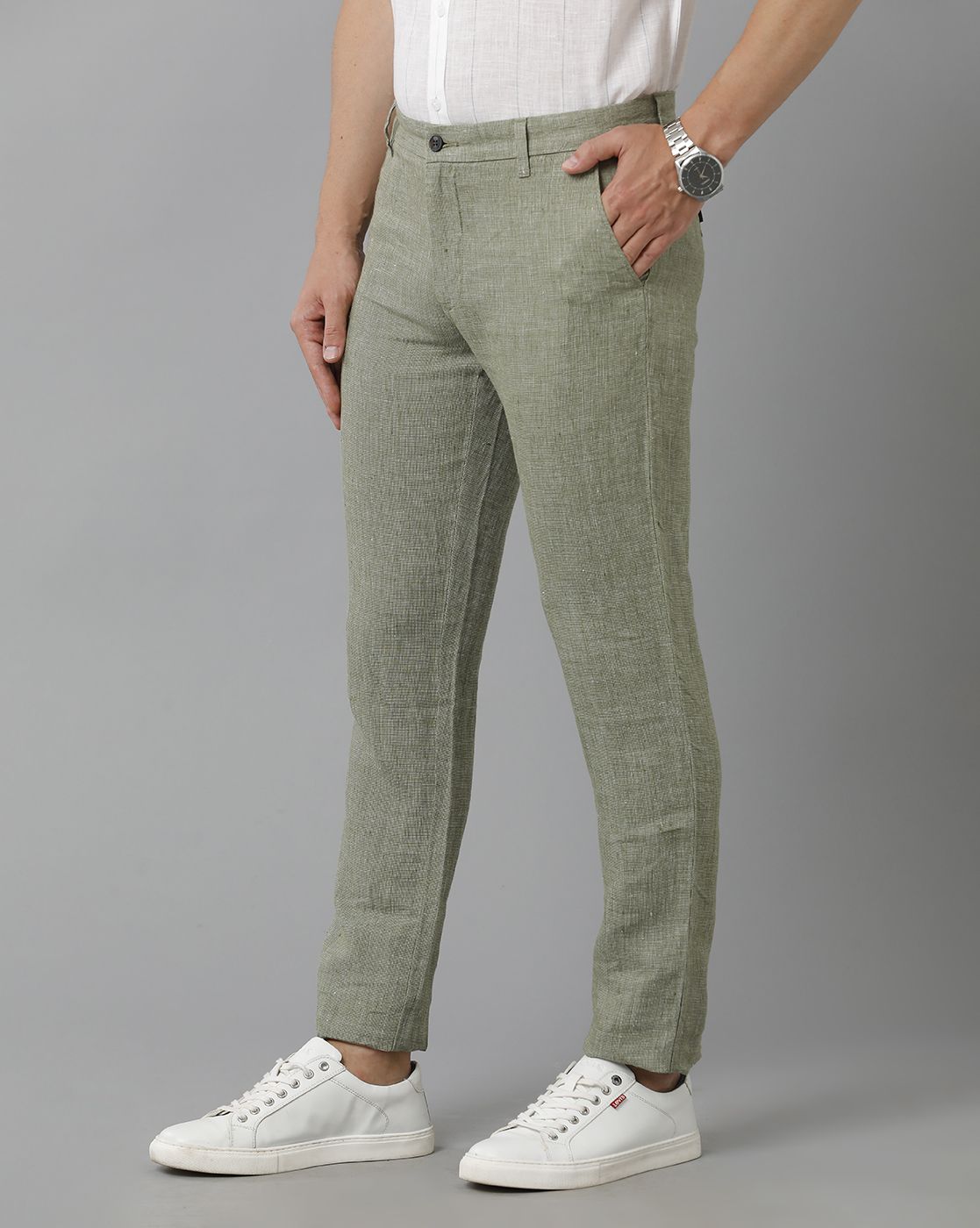 Linen club outlet trousers online shopping