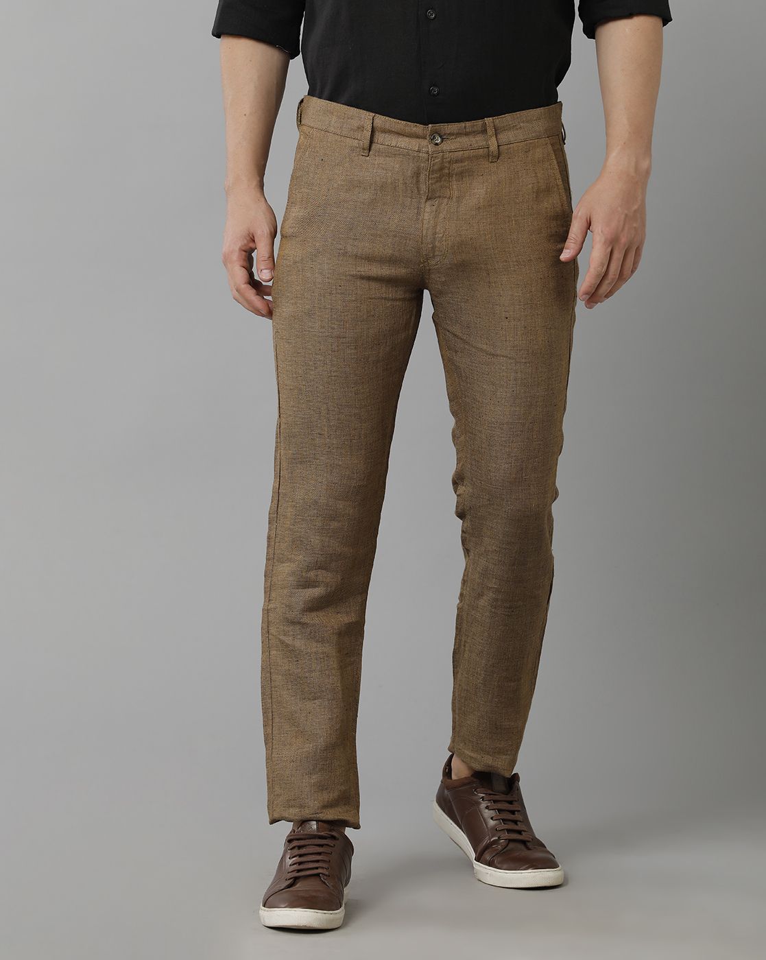 Dark Brown Pleated Duca Pants in Pure Cotton | SUITSUPPLY US