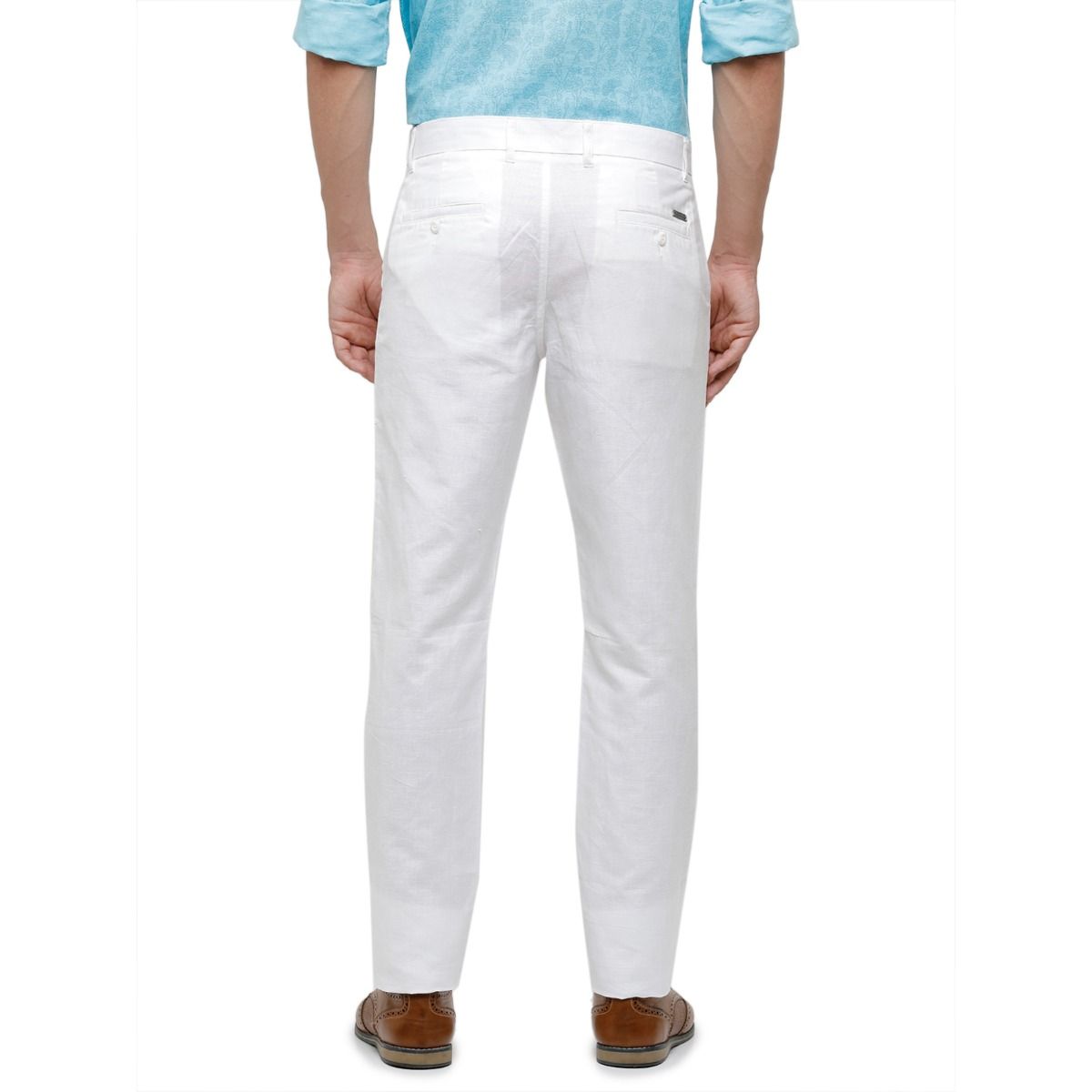Buy LINEN CLUB Blue Stripes Linen Regular Fit Mens Trousers  Shoppers Stop