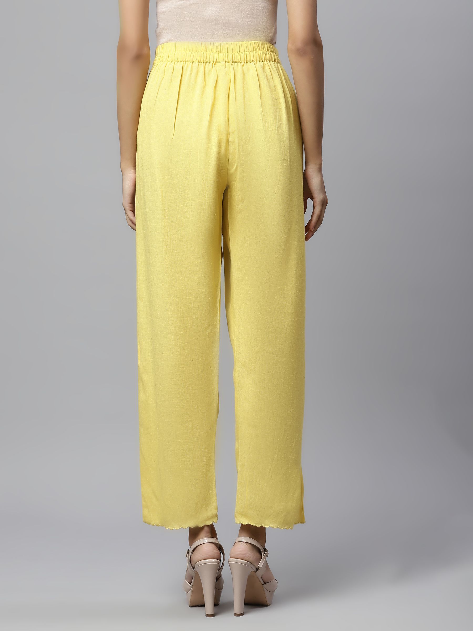 Light yellow loose-fit pants with linen , art- 11371, 【MustHave ❤️】price -  1799 ₴
