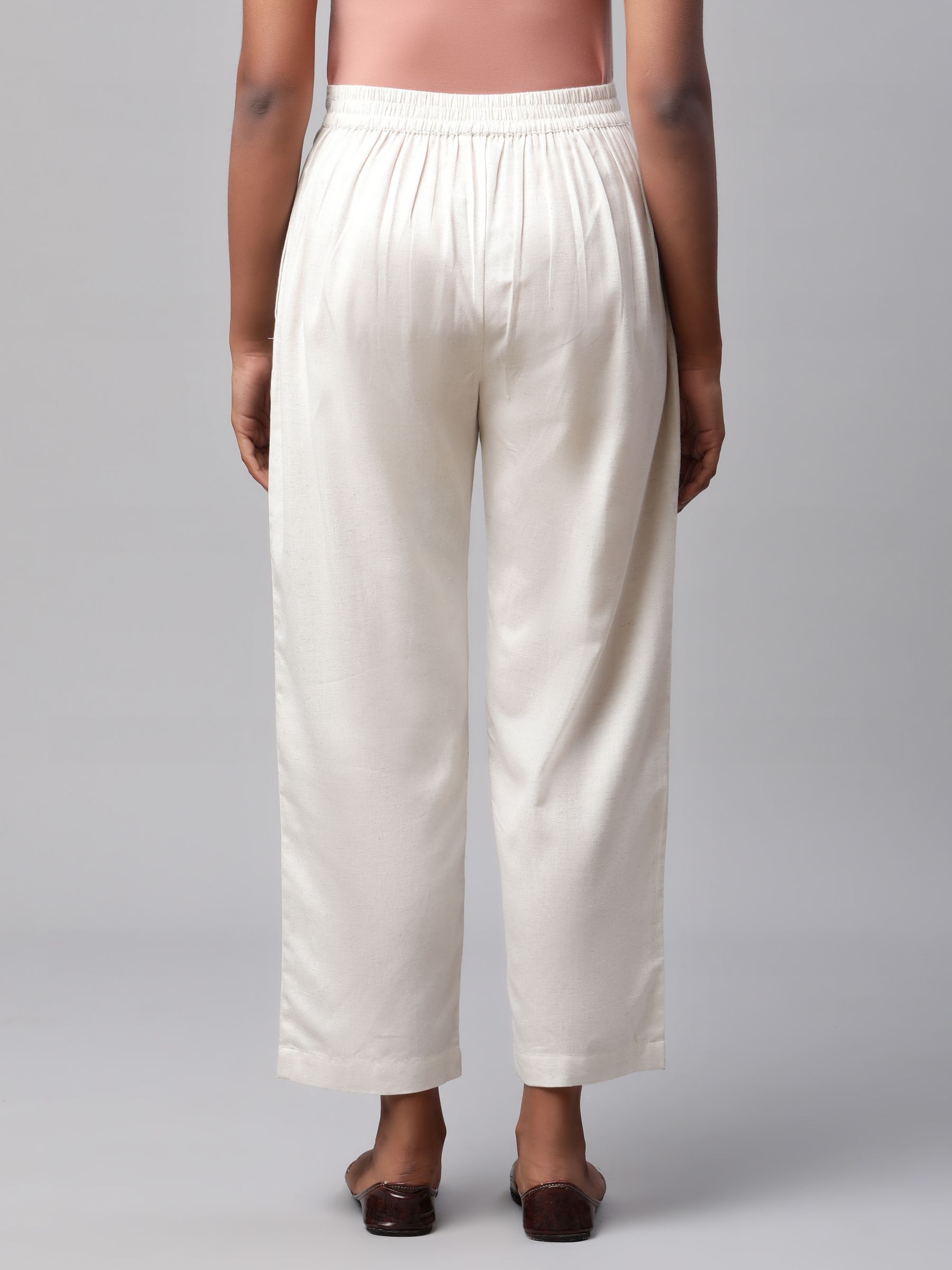 Buy Offwhite Floral Printed Straight Pants Online  W for Woman