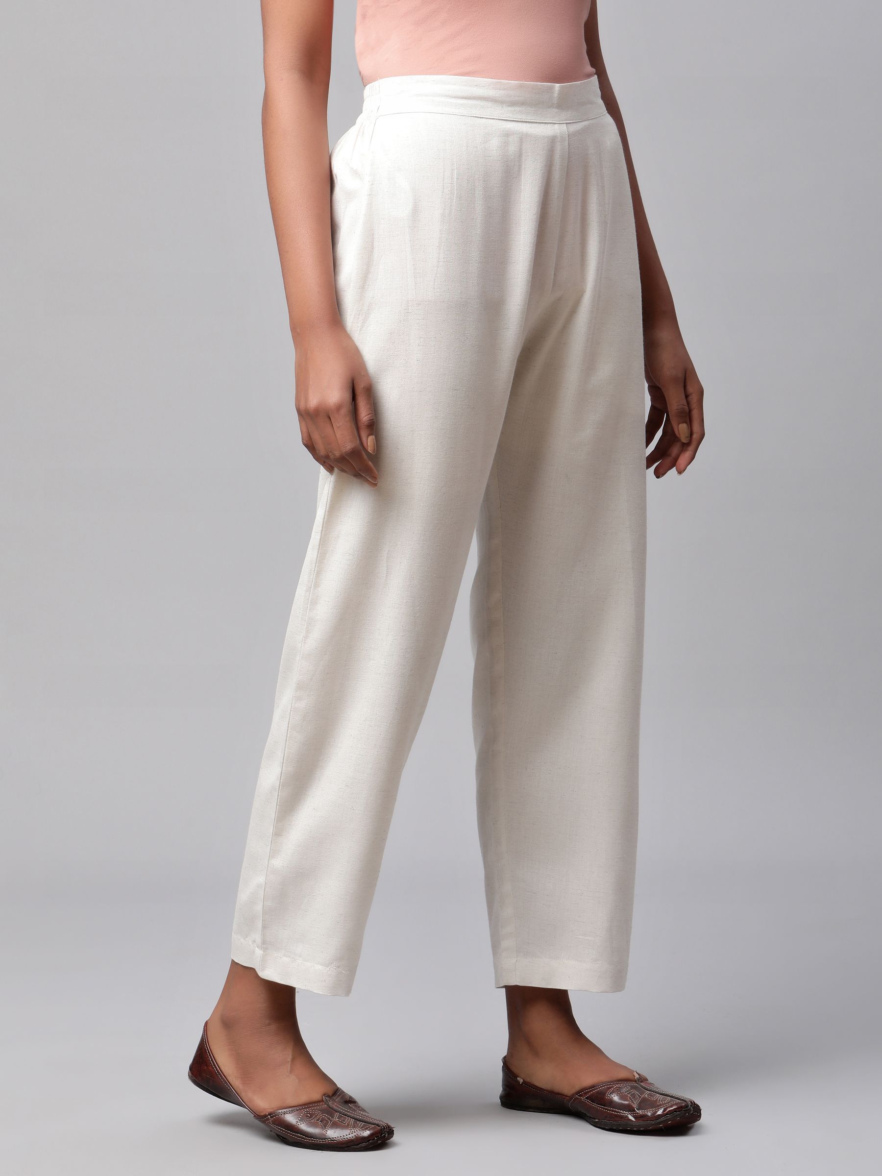Buy Ecru Slim Pants Online  W for Woman