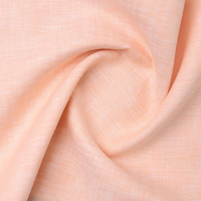 Linen Club Studio Pure Linen ORANGE Solid Chambray Shirting Fabric