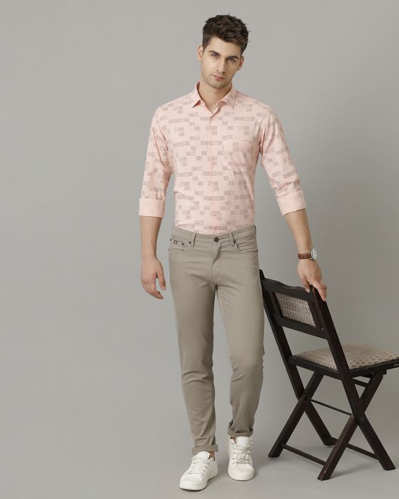 Cavallo By Linen Club Men's Pink Printed Contemporary Fit Full Sleeve Casual Shirt