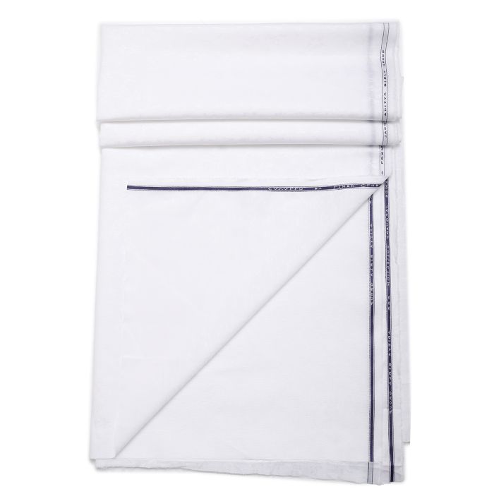 Cavallo By Linen Club Cotton Linen White Solid Shirting Fabric