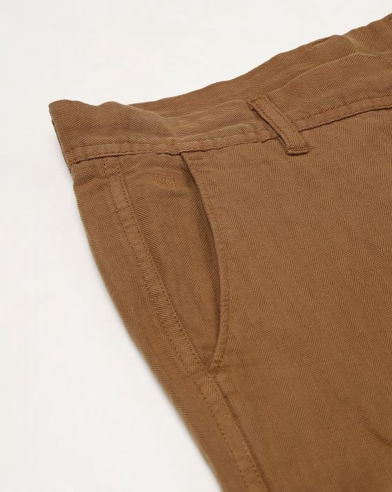 Linen Club Studio Men's Linen Brown Solid Slim Fit Shorts
