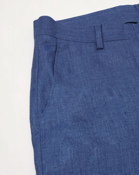 Buy Linen Club Blue Slim Fit Flat Front Trousers for Mens Online  Tata  CLiQ