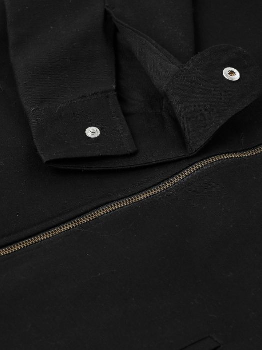 Linen Club Studio Men's Linen Black Solid Sporty Biker Jacket