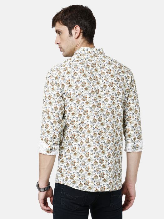 Linen Club Studio Men's Pure Linen Multicolor Printed Regular Fit Full Sleeve Casual Shirt