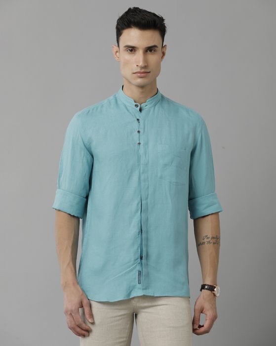 Slim Fit Spread Collar Linen Shirt - Lavezzi