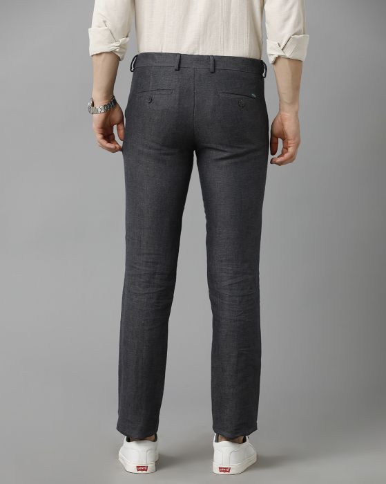 Linen Drawstring Trousers  Navy  The Anthology
