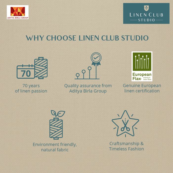 Linen Club Natural Striped Pure Linen Unisex Stole