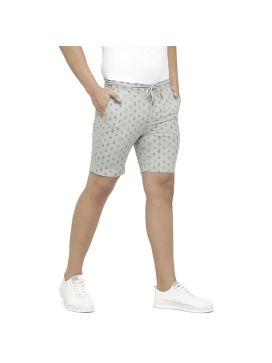 Linen Club Studio Men's Linen Blue Printed Slim Fit Shorts