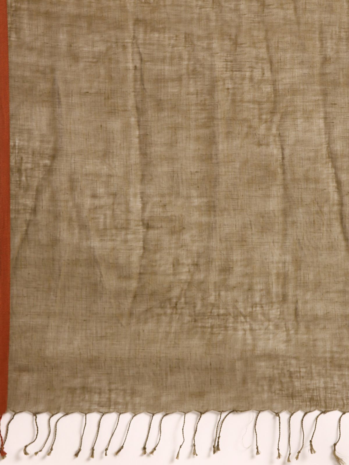 Linen Club Unisex Linen Stole Solid Olive Green (Size:Free)