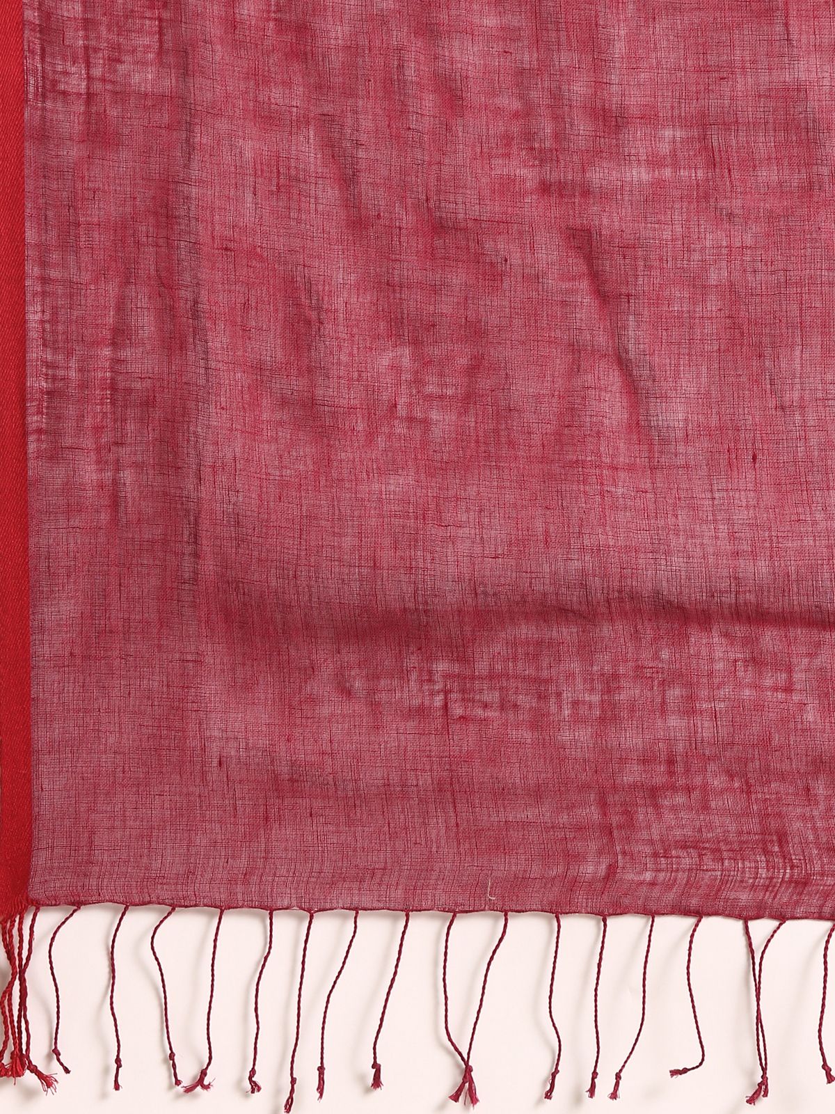 Linen Club Unisex Linen Stole Solid Maroon (Size:Free)