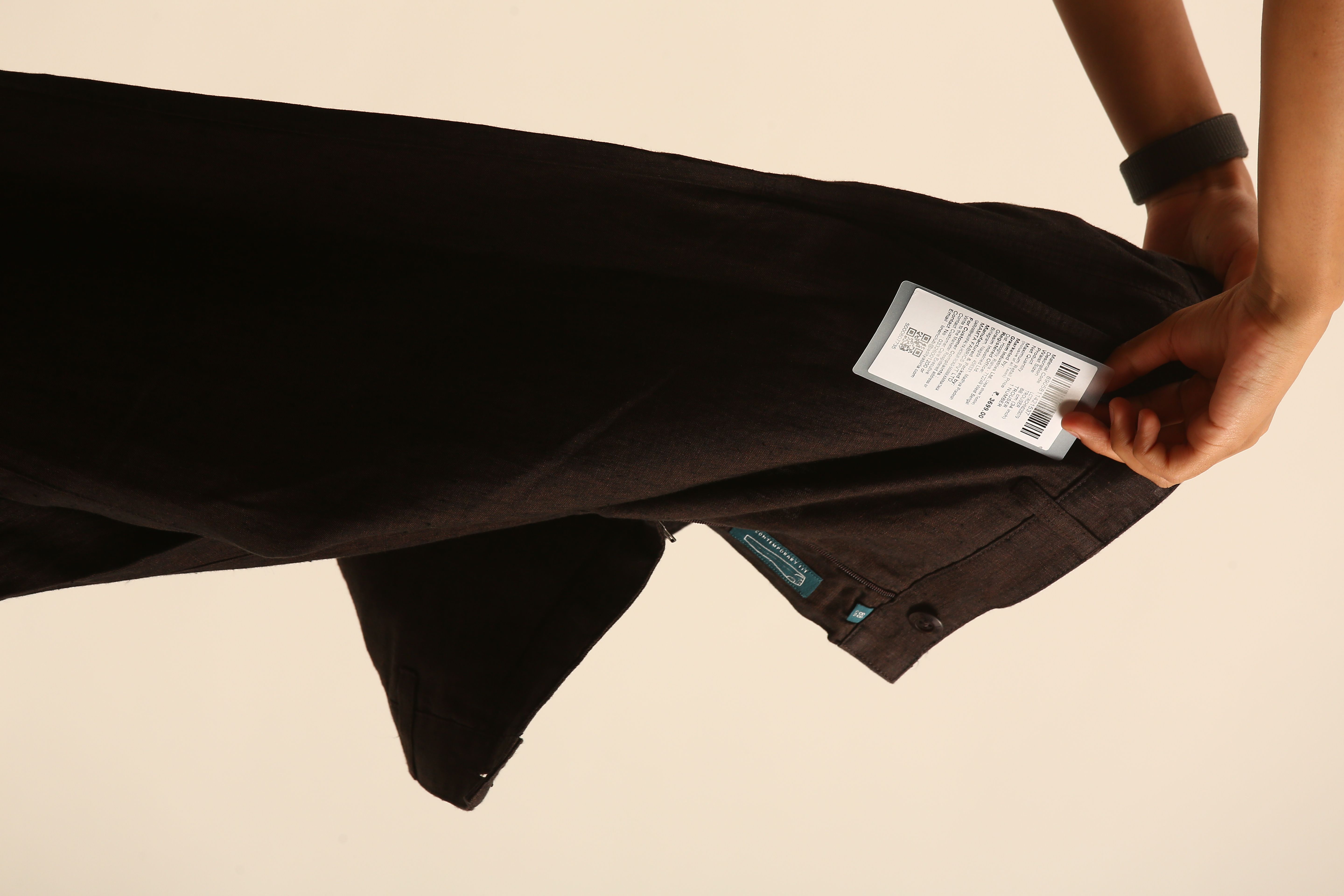 Linen Club Men's Linen Dark Brown Solid Contemporary Fit Casual Trouser