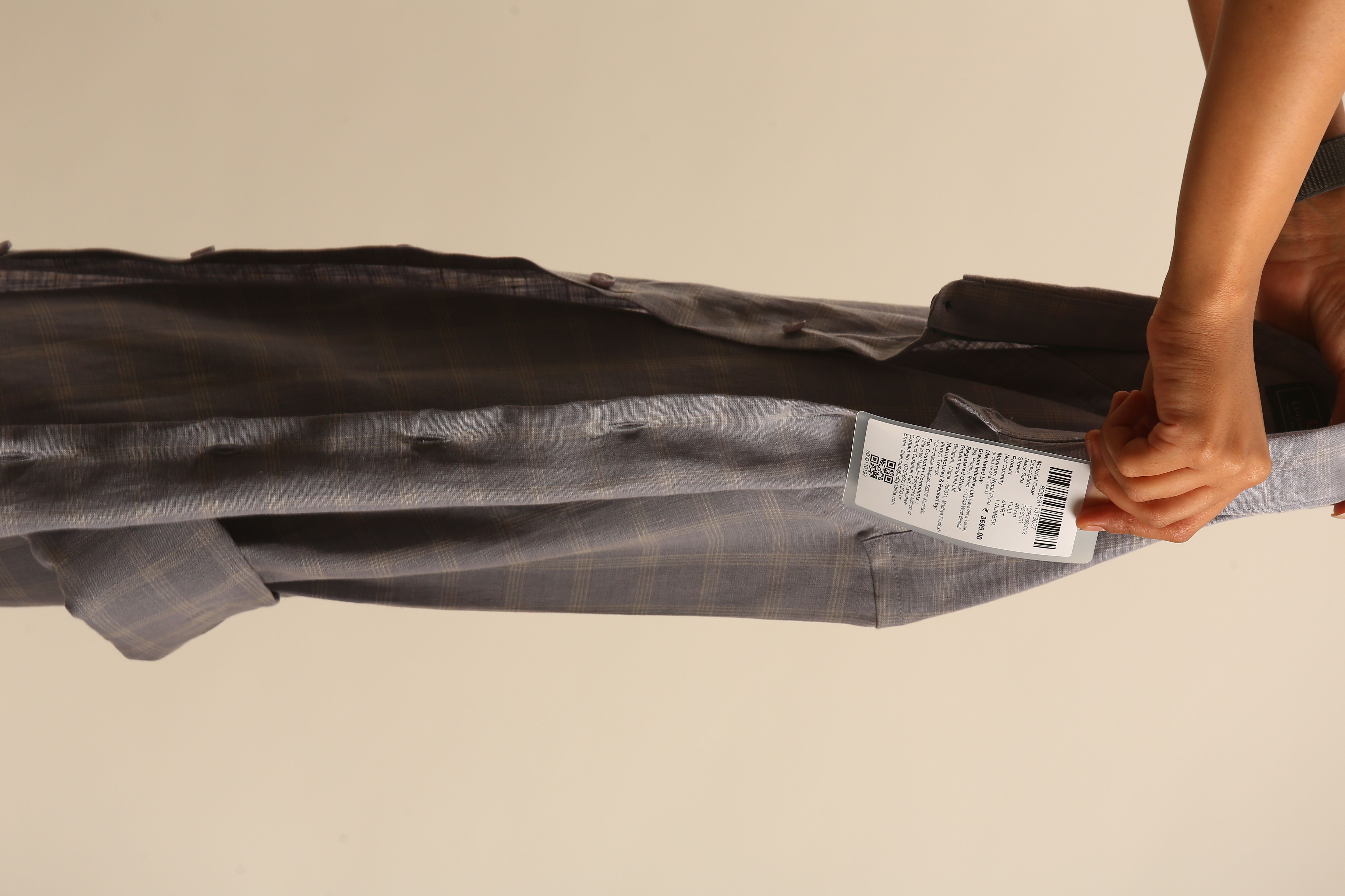 Linen Club Men's Linen Beige Solid Contemporary Fit Casual Trouser