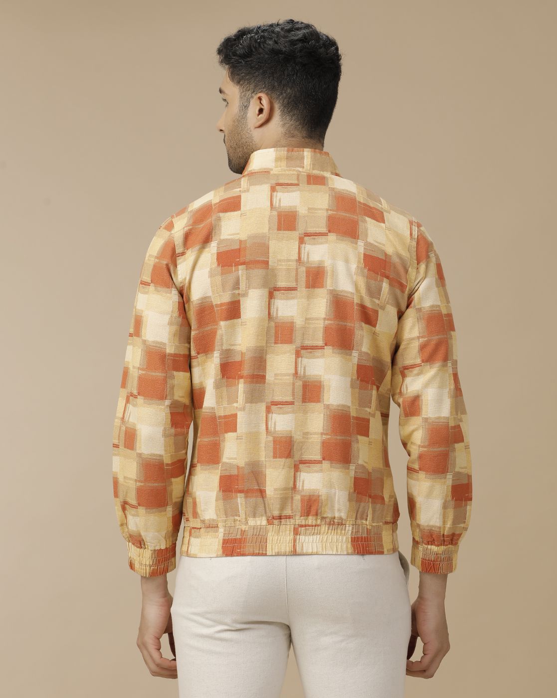 Men's Brown Printed Jacket