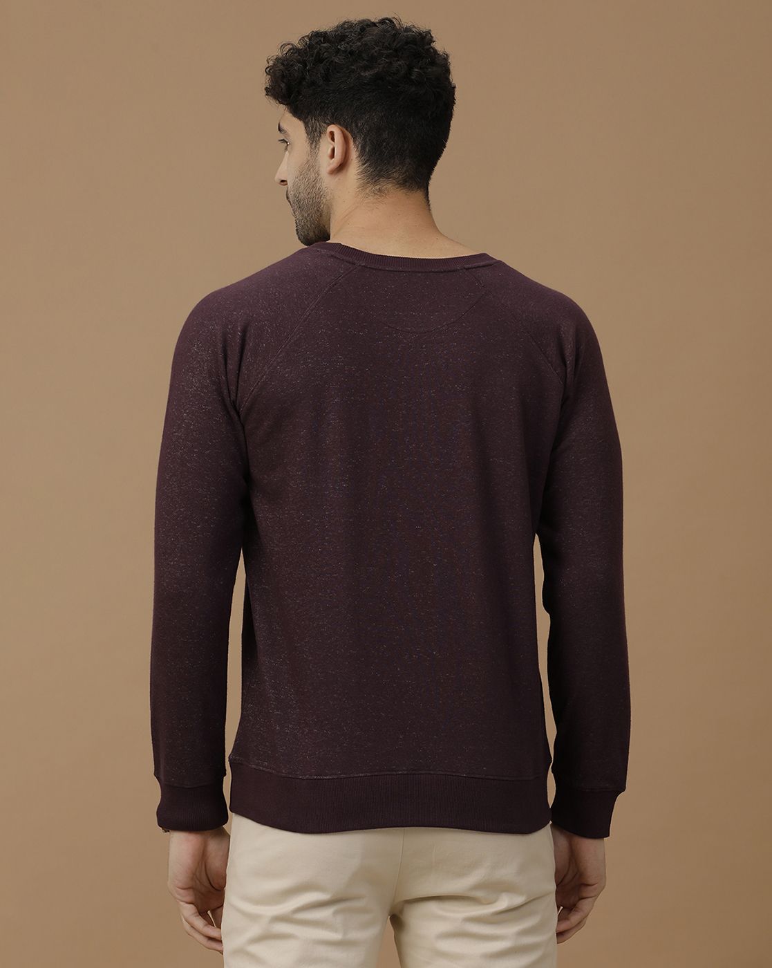 CAVALLO by Linen Club Men's Maroon Solid Sweatshirt